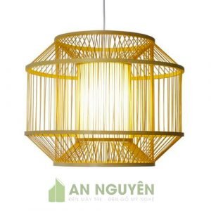 Đèn Mây Tre: Mẫu đèn tăm tre trụ tròn, trụ dài lồng nhau trang trí nhà hàng
