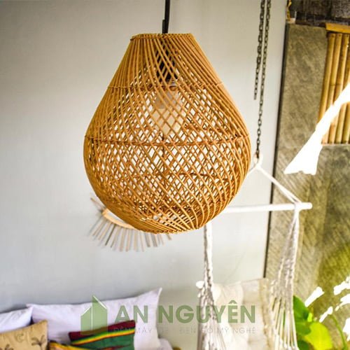 đèn mây đan hình tổ chim