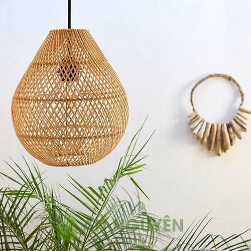 đèn mây đan hình tổ chim