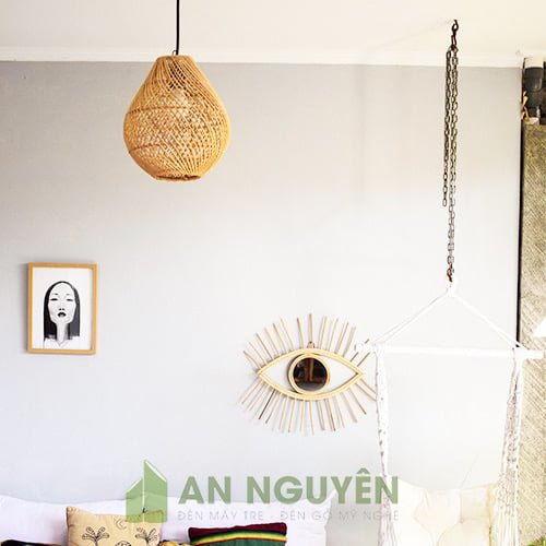 đèn mây đan hình tổ chim