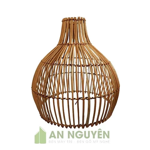 Đèn Mây Tre: Mẫu đèn mây đan trên khung sắt hình củ tỏi Fi 35 cao 35