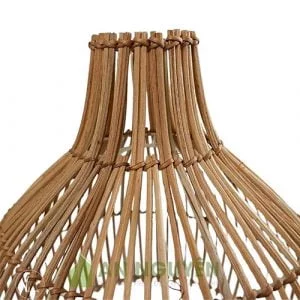 Đèn Mây Tre: Mẫu đèn mây đan trên khung sắt hình củ tỏi Fi 35 cao 35