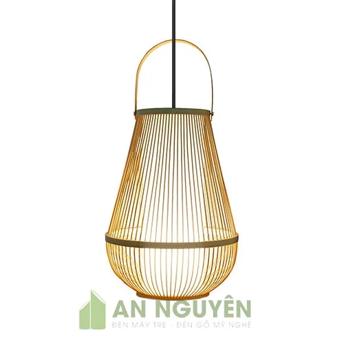 Đèn Mây Tre - Mẫu đèn thả tăm tre đan thả trần trang trí phòng thiền