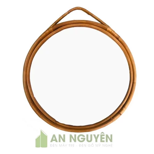 Gương Mây: Mẫu gương mây tròn đơn giản cho phong cách tối giản