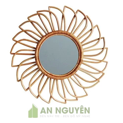 Gương Mây: Mẫu gương mây decor phòng homestay đẹp độc lạ