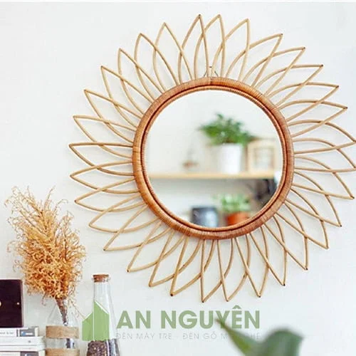 Gương Mây: Mẫu gương mây decor phòng homestay đẹp độc lạ