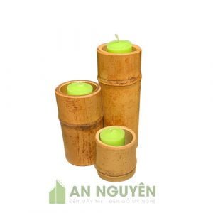 Đèn Mây Tre: Bộ ống đèn đèn tre đựng nến trang trí cho spa