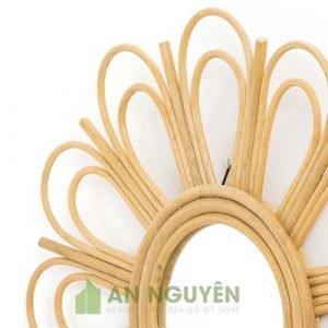 Gương Mây: Mẫu gương mây hình bông hoa decor phòng khách sạn