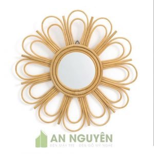 Gương Mây: Mẫu gương mây hình bông hoa decor phòng khách sạn