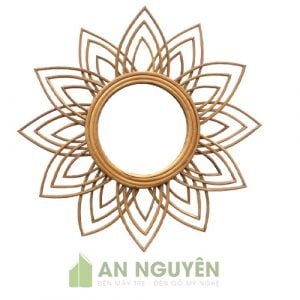 Gương Mây: Mẫu gương mây trang trí phòng ngủ hình hoa sen