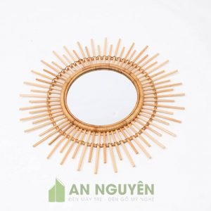 Mẫu gương mây decor phòng ngủ hình mặt trời