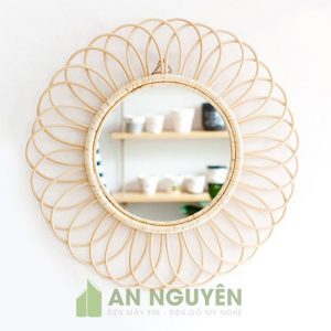 Mẫu gương mây tre hình hoa hướng dương