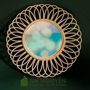 Mẫu gương mây tre hình hoa hướng dương