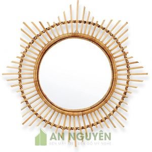 Mẫu gương mây tre hình ngôi sao trang trí phòng ngủ