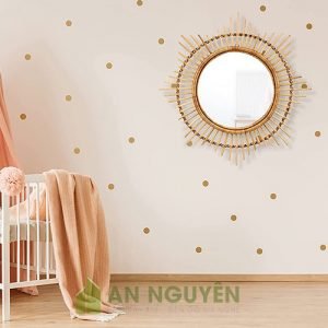 Mẫu gương mây tre hình ngôi sao trang trí phòng ngủ