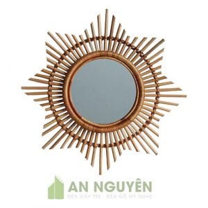 Mẫu gương mây tre hình ngôi sao trang trí phòng ngủ