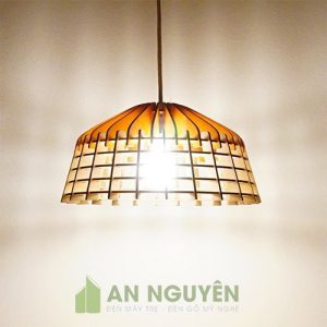 Đèn Gỗ: Mẫu đèn gỗ thả trần trang trí bàn ăn nhà hàng, khách sạn