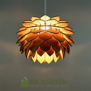 Mẫu Đèn Gỗ thả trần hình bông hoa cỡ nhỏ