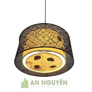 Đèn Vải: Mẫu đèn vải thả trần tròn trang trí phòng khách