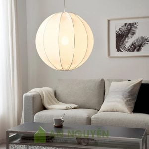 Đèn Vải: Mẫu đèn vải hình cầu khung sắt trang trí phòng ngủ