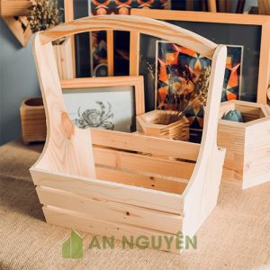 Hộp Gỗ: Mẫu giỏ quà tặng bằng Tết cho doanh nghiệp sang trọng