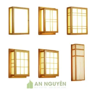 Đèn gỗ ốp tường trang trí phòng khách giá re, trang trí hành lang0