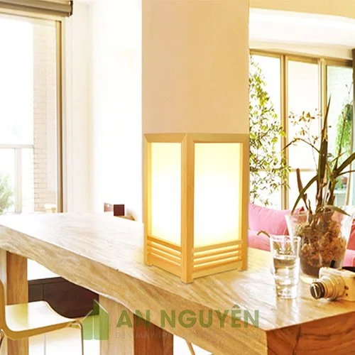 Đèn Gỗ: Mẫu đèn bàn bằng gỗ trang trí đầu giường phòng ngủ