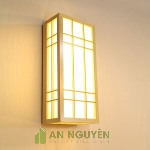 Đèn gỗ: Mẫu đèn vách gỗ kiểu Nhật trang trí vách phòng khách, phòng ngủ