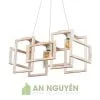Đèn Gỗ: Mẫu đèn gỗ 2 bóng nhiều hình chữ nhật xếp chồng dọc ngang cỡ lớn