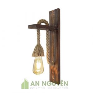 Đèn Gỗ: Mẫu đèn vách gỗ dây thừng trang trí quán cafe