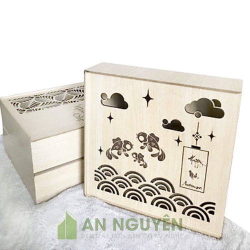 Hộp gỗ: Mẫu hộp gỗ quà tặng Trung Thu