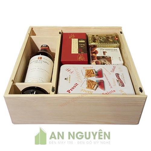 Hộp Gỗ: Mẫu hộp gỗ đựng rượu, bánh, trà làm quà tặng khách hàng đẹp và sang