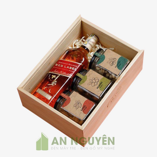Hộp Gỗ: Mẫu hộp gỗ đựng rượu, bánh, trà làm quà tặng khách hàng đẹp và sang