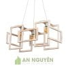 Đèn Gỗ: Mẫu đèn gỗ 2 bóng nhiều hình chữ nhật xếp chồng dọc ngang cỡ lớn