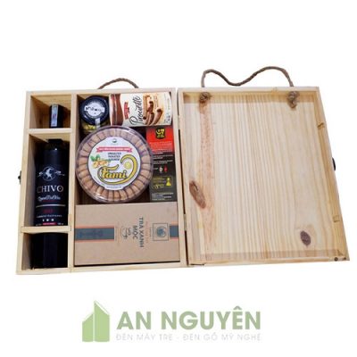 Hộp gỗ quà tặng, hộp gỗ trung thu, khay gỗ làm giỏ quà Tết TPHCM - An Nguyên