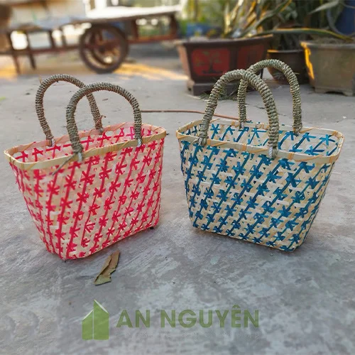 Làm giỏ tre quà tặng trung thu, đựng quà trái cây - Mây tre An Nguyên