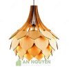 Đèn Gỗ: Mẫu đèn gỗ hình bó hoa, lá tròn bầu thả trần trang trí bàn ăn