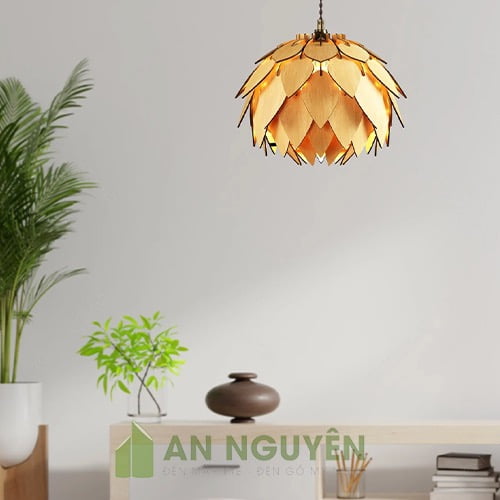 đèn gỗ quả thông nhỏ