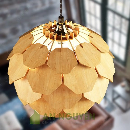 đèn gỗ quả thông nhỏ