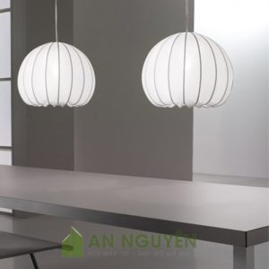 Đèn Vải: Mẫu đèn vải thả trần hình trái táo trang trí bàn ăn, bàn đảo bếp