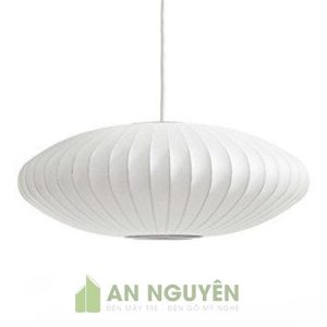 Đèn Vải: Mẫu đèn vải hình cầu dẹt phong cách đơn giản trang trí bàn ăn