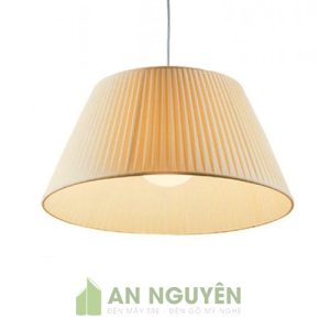 Mẫu đèn vải kiểu xếp ly hình chóp cụt thả trần trang trí phòng khách