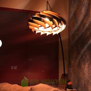 Đèn Gỗ: Mẫu đèn gỗ nghệ thuật thả trần trang trí phòng khách, bàn ăn