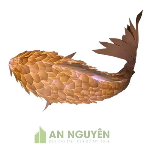 Đèn Gỗ Mẫu đèn gỗ veneer hình cá chép trang trí nhà hàng