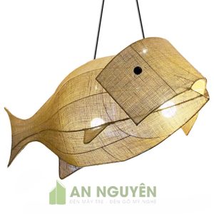 Đèn Vải: Mẫu đèn thả hình con cá vải bố trang trí bàn ăn nhà hàng