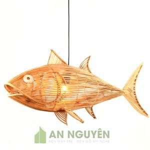 Mẫu đèn mây hình cá ngừ đại dương trang trí nhà hàng hải sản