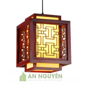 Đèn Gỗ: Mẫu đèn gỗ thả trần trang trí nhà hàng sang trọng