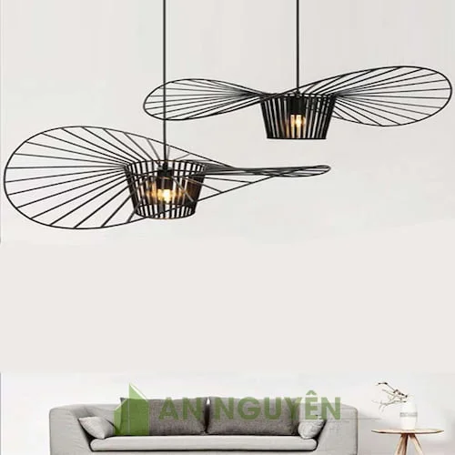 Đèn Sắt: Mẫu đèn sắt nghệ thuật kiểu nón vành trang trí nhà hàng