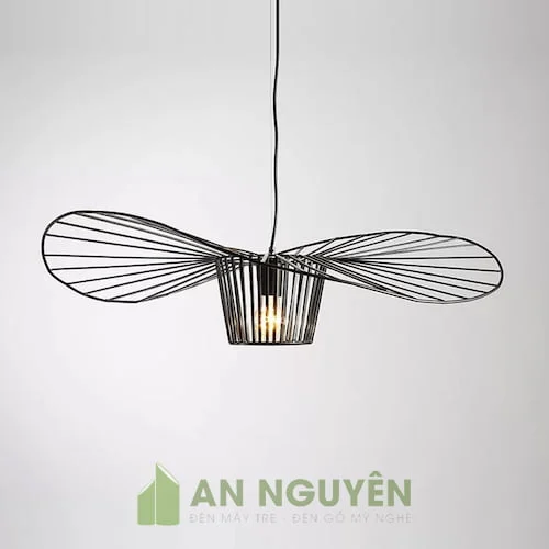 Đèn Sắt: Mẫu đèn sắt nghệ thuật kiểu nón vành trang trí nhà hàng