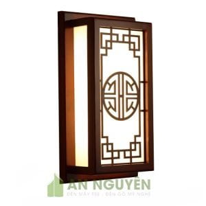Đèn Gỗ: Mẫu đèn gỗ hình chữ nhật hoa văn chữ Phúc